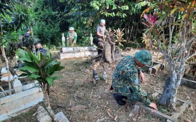 SECOND BATTALION ROYAL BRUNEI LAND FORCE PARTICIPATES IN CLEANING CAMPAIGN AT MUSLIM CEMETERIES IN TUTONG DISTRICT