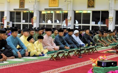 ROYAL BRUNEI LAND FORCE HELD HARI RAYA AIDILFITRI PRAYERS 1445 HIJRAH