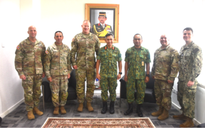 ROYAL BRUNEI LAND FORCE COMMANDER RECEIVES COURTESY CALL FROM THE DIRECTOR JOINT STAFF OKLAHOMA NATIONAL GUARD