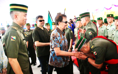 THIRD BATTALION ROYAL BRUNEI LAND FORCE PARTICIPATES IN THE GET-TOGETHER FOR HIS MAJESTY’S 78TH BIRTHDAY CELEBRATION IN BELAIT DISTRICT