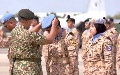 UN BLUE BERET DONNING CEREMONY FOR MALBATT 850-13 CONTINGENT