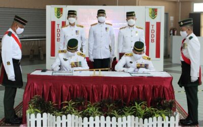 HANDOVER CEREMONY FOR COMMANDING OFFICER OF UNIT TUGAS PENGAWAL DIRAJA ROYAL BRUNEI LAND FORCE