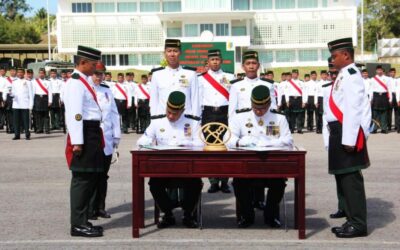UPACARA PERBARISAN SERAH TERIMA TUGAS PEGAWAI PEMERINTAH KEJURUTERAAN DARAT, KHIDMAT BANTUAN KOMBAT TENTERA DARAT DIRAJA BRUNEI