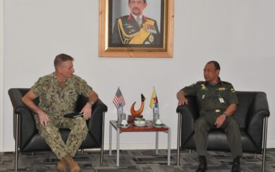 COURTESY CALL FROM COMMANDER OF LOGISTICS GROUP WESTERN PACIFIC AND TASK FORCE 73, UNITED STATES NAVY