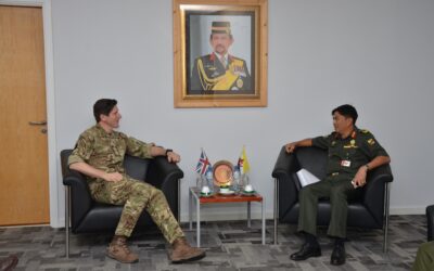 COMMANDER OF ROYAL BRUNEI LAND FORCES RECEIVES COURTESY CALL FROM COMMANDER 11 INFANTRY BRIGADE, BRITISH ARMED FORCES