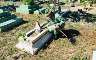 PENANJONG WORKSHOP LAND ENGINEERING CSS RBLF CONDUCTED CLEANING CAMPAIGN AT TELISAI ISLAMIC CEMETERY