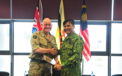 COURTESY CALL FROM DIRECTOR OF LAND WARFARE, BRITISH ARMY AND COMMANDANT OF SPECIAL FORCES TRAINING WARFARE CENTRE, MALAYSIAN ARMY
