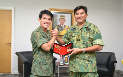 COMMANDER OF ROYAL BRUNEI LAND FORCE RECEIVES COURTESY CALL FROM COMMANDER ARMY TRAINING AND DOCTRINE COMMAND, SINGAPORE ARMED FORCES