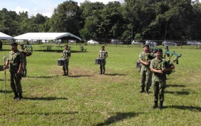 THIRD BATTALION, ROYAL BRUNEI LAND FORCE PIPES AND DRUMS PERFORMS AT LABI PRIMARY SCHOOL
