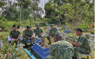FIRST BATTALION ROYAL BRUNEI LAND FORCE CONDUCTED CLEANING CAMPAIGN AT KAMPONG PULAIE ISLAMIC CEMETERY AND PIMPING MUARA ISLAMIC CEMETERY